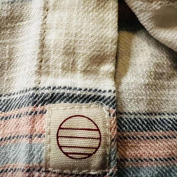 Marine Layer Women’s White, Pink & Blue Striped Button Down Shirt Size M/L - Picture 6 of 8
